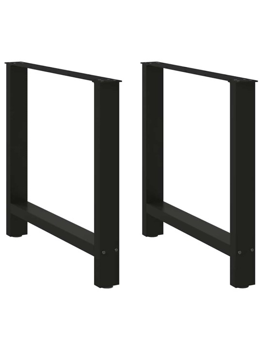 Ruokapöydän jalat mustat 2 kpl 80x(72-73) cm teräs
