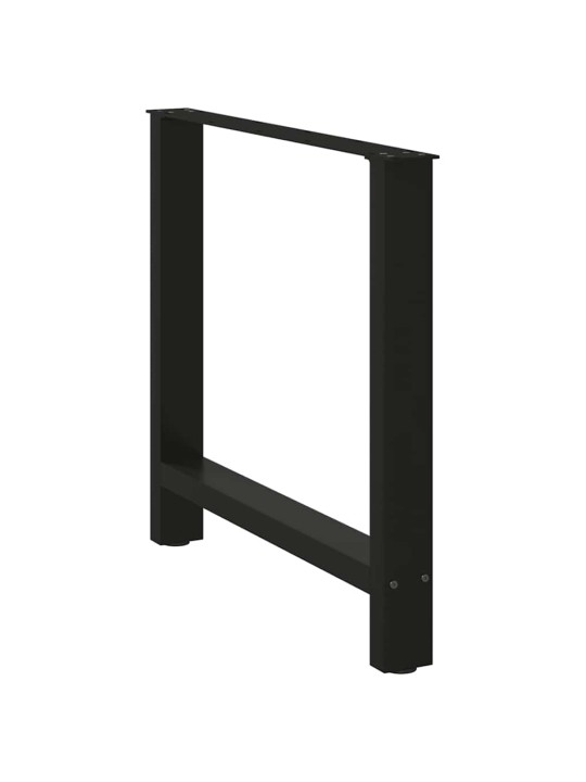 Ruokapöydän jalat mustat 2 kpl 80x(72-73) cm teräs