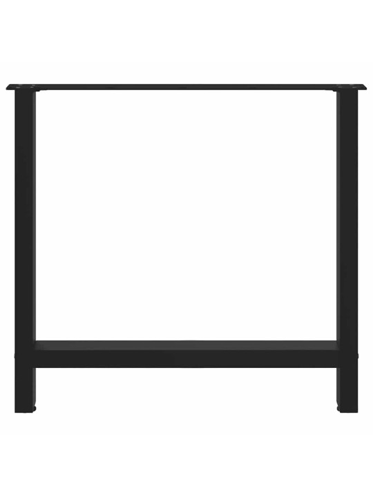 Ruokapöydän jalat mustat 2 kpl 80x(72-73) cm teräs