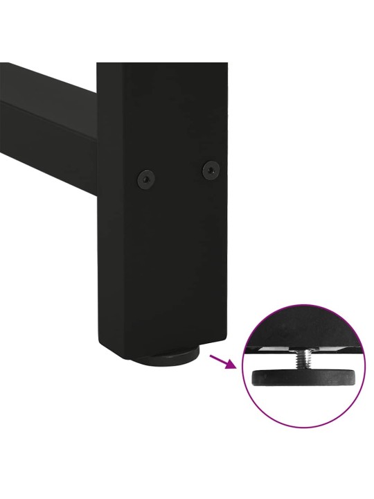 Ruokapöydän jalat mustat 2 kpl 80x(72-73) cm teräs