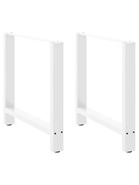 Ruokapöydän jalat valkoiset 2 kpl 80x(72-73) cm teräs