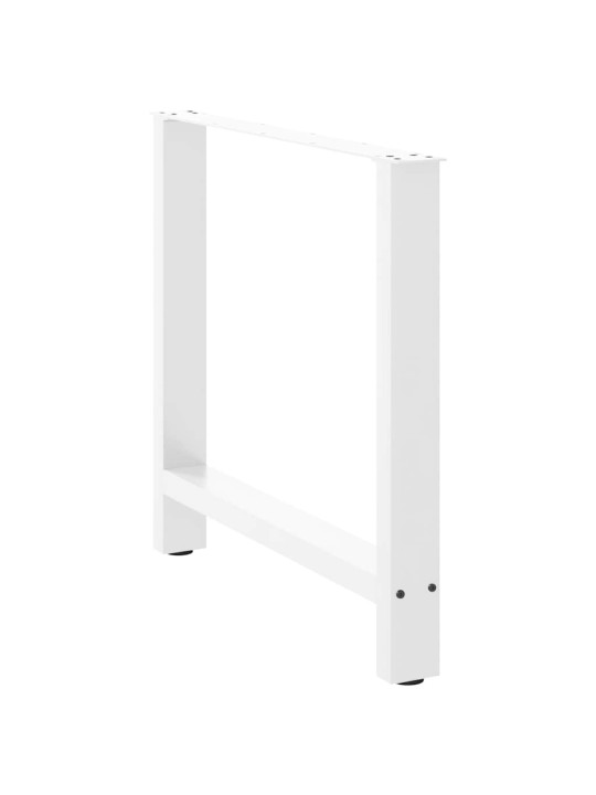 Ruokapöydän jalat valkoiset 2 kpl 80x(72-73) cm teräs