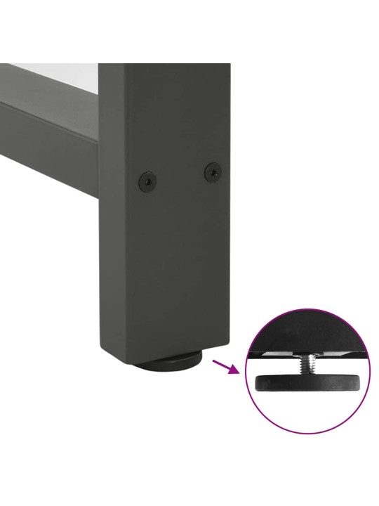 Ruokapöydän jalat antrasiitti 2 kpl 80x(72-73) cm teräs