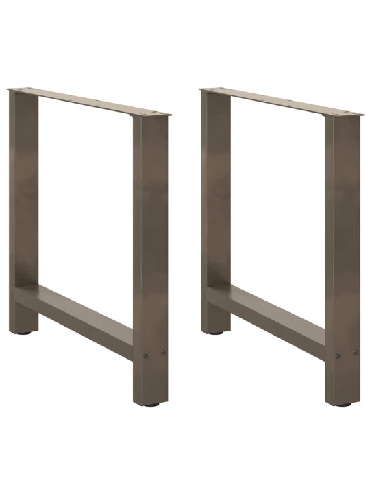 Ruokapöydän jalat, luonnonvärinen teräs, 2 kpl, 80 x (72-73) cm, teräs