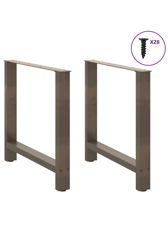 Ruokapöydän jalat, luonnonvärinen teräs, 2 kpl, 80 x (72-73) cm, teräs