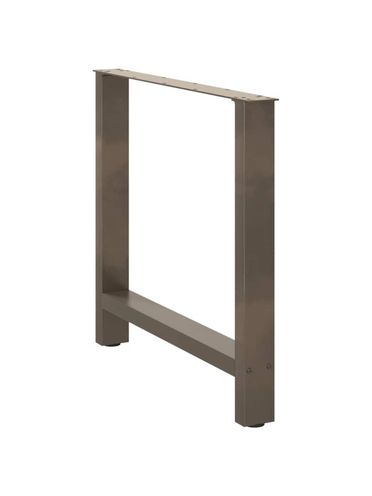 Ruokapöydän jalat, luonnonvärinen teräs, 2 kpl, 80 x (72-73) cm, teräs