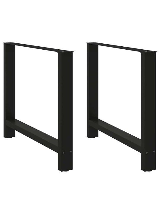 Ruokapöydän jalat mustat 2 kpl 90x(72-73) cm teräs