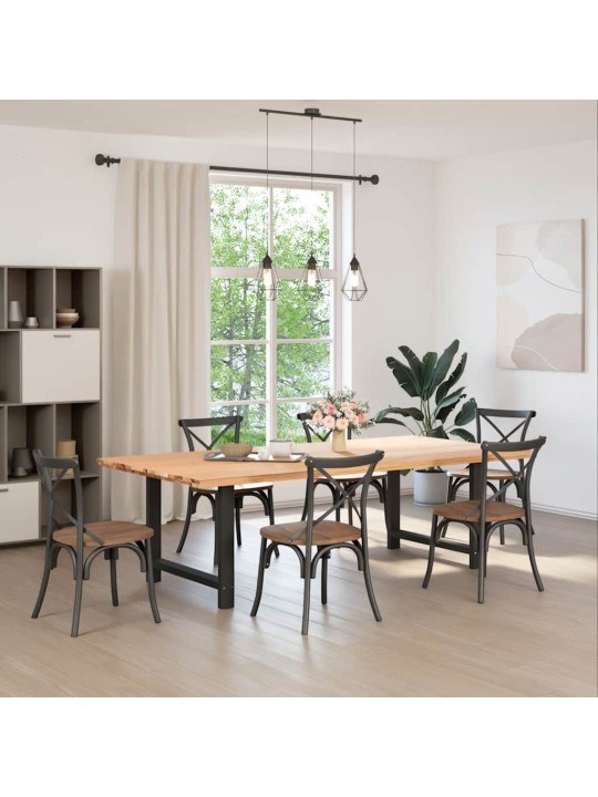 Ruokapöydän jalat mustat 2 kpl 90x(72-73) cm teräs