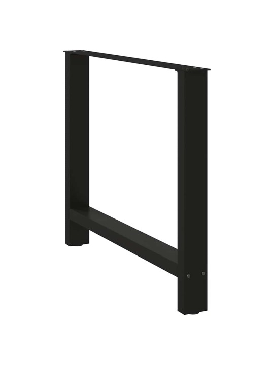 Ruokapöydän jalat mustat 2 kpl 90x(72-73) cm teräs