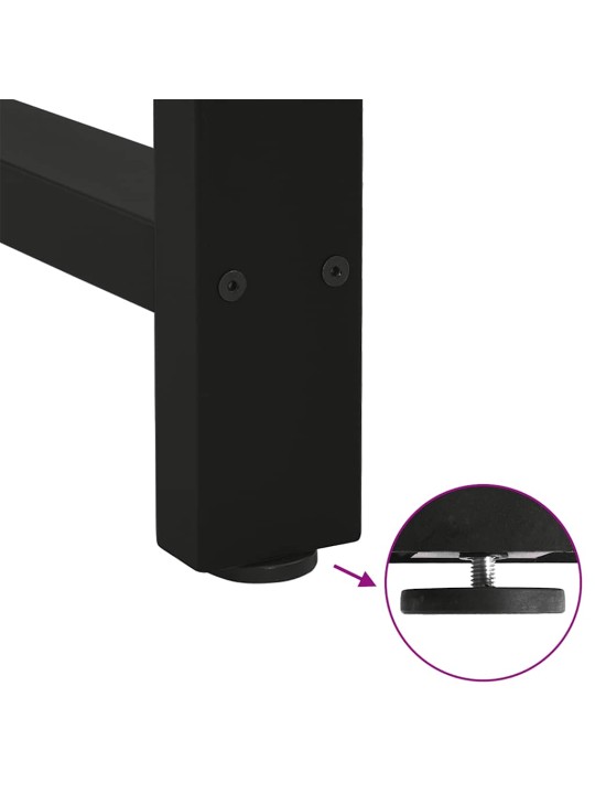 Ruokapöydän jalat mustat 2 kpl 90x(72-73) cm teräs