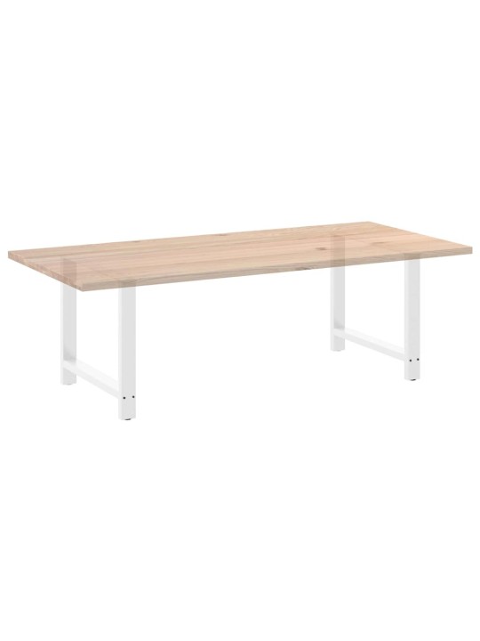 Ruokapöydän jalat valkoiset 2 kpl 90x(72-73) cm teräs