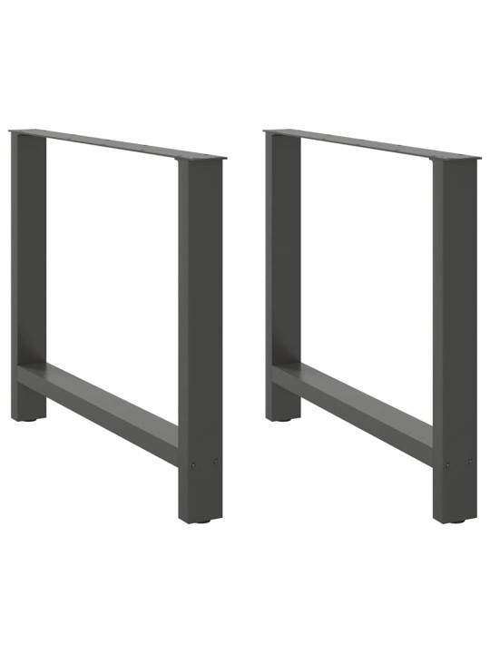 Ruokapöydän jalat antrasiitti 2 kpl 90x(72-73) cm teräs