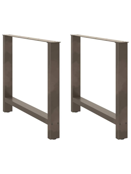 Ruokapöydän jalat, luonnonvärinen teräs, 2 kpl, 90 x (72-73) cm, teräs