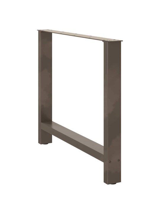 Ruokapöydän jalat, luonnonvärinen teräs, 2 kpl, 90 x (72-73) cm, teräs