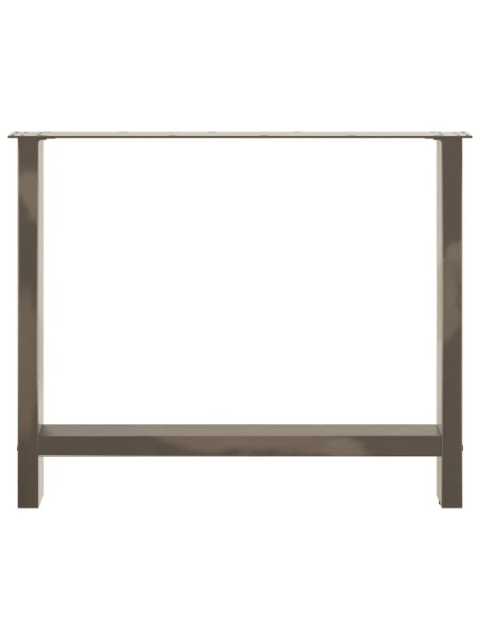 Ruokapöydän jalat, luonnonvärinen teräs, 2 kpl, 90 x (72-73) cm, teräs