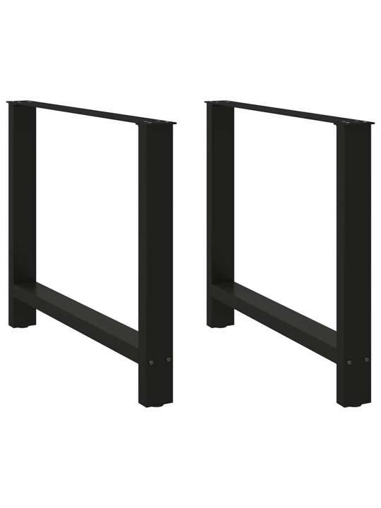 Ruokapöydän jalat mustat 2 kpl 100x(72-73) cm teräs