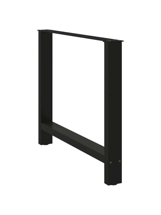Ruokapöydän jalat mustat 2 kpl 100x(72-73) cm teräs