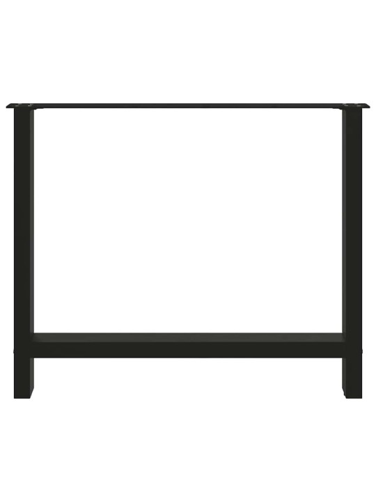 Ruokapöydän jalat mustat 2 kpl 100x(72-73) cm teräs