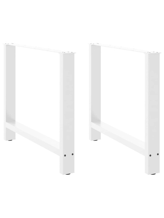 Ruokapöydän jalat valkoiset 2 kpl 100x(72-73) cm teräs