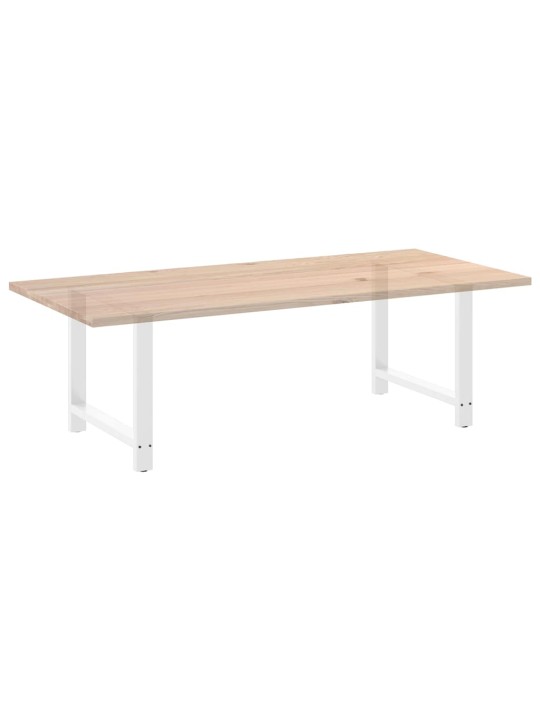 Ruokapöydän jalat valkoiset 2 kpl 100x(72-73) cm teräs