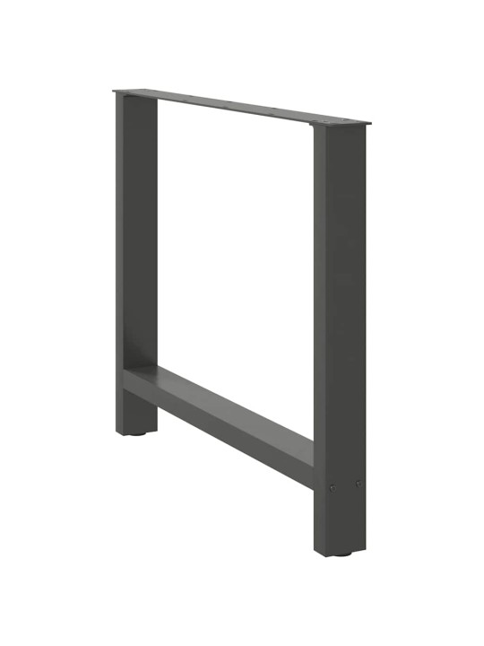 Ruokapöydän jalat antrasiitti 2 kpl 100x(72-73) cm teräs