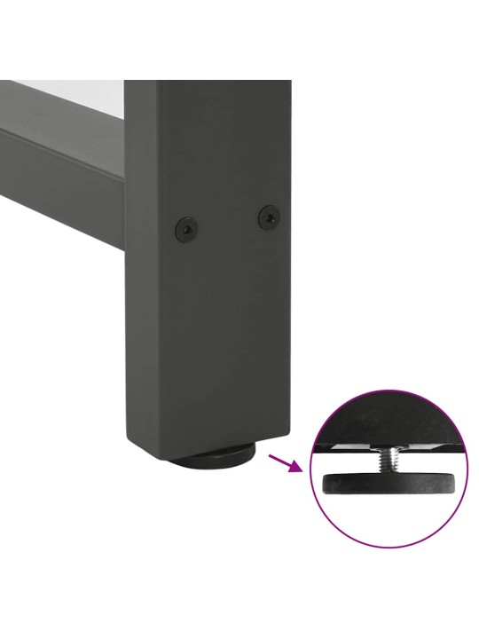 Ruokapöydän jalat antrasiitti 2 kpl 100x(72-73) cm teräs