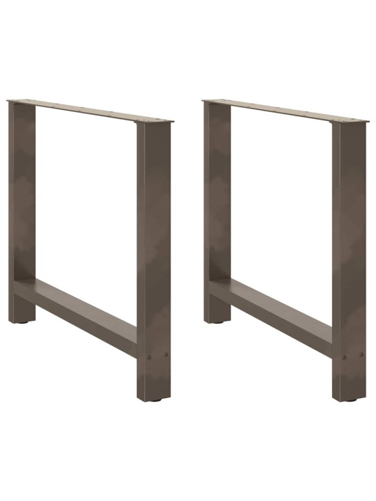 Ruokapöydän jalat, luonnonvärinen teräs, 2 kpl, 100 x (72-73) cm, teräs
