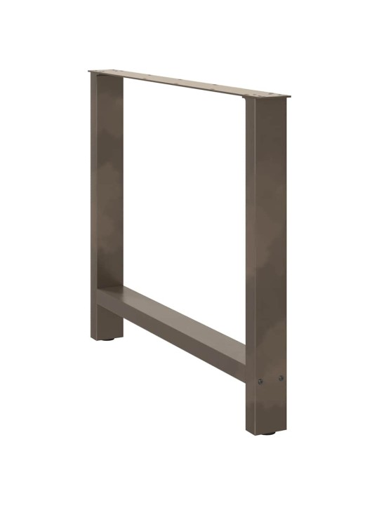 Ruokapöydän jalat, luonnonvärinen teräs, 2 kpl, 100 x (72-73) cm, teräs