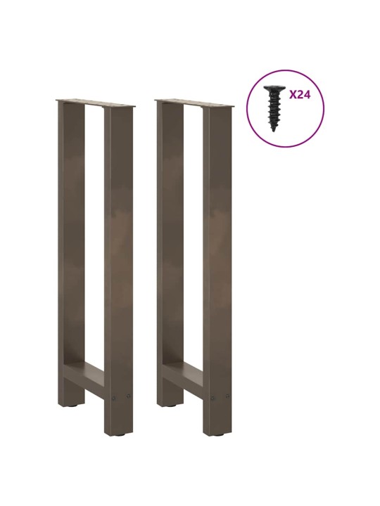 Baaripöydän jalat, luonnonvärinen teräs, 2 kpl, 50 x (100-101) cm, teräs