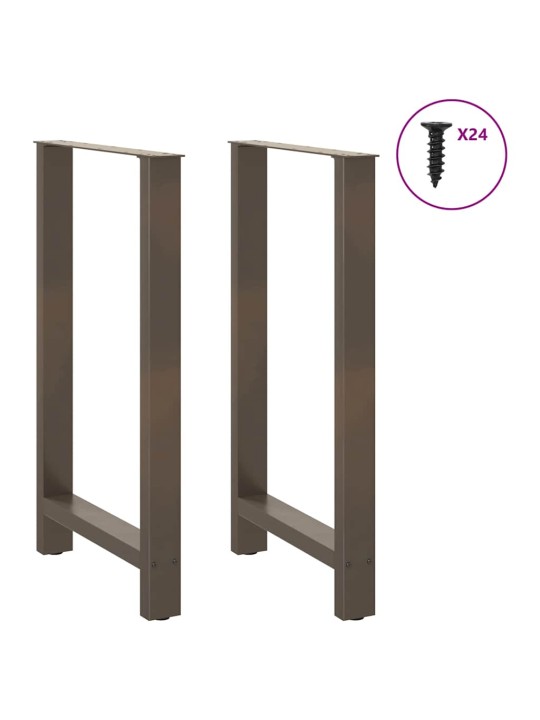 Baaripöydän jalat, luonnonvärinen teräs, 2 kpl, 60 x (100-101) cm, teräs