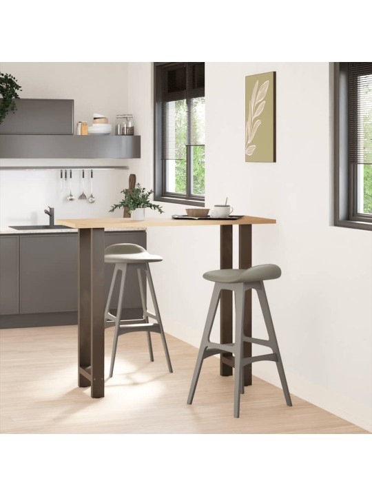 Baaripöydän jalat, luonnonvärinen teräs, 2 kpl, 50 x (110-111) cm, teräs