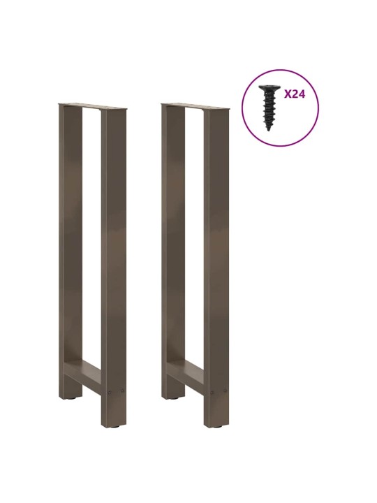 Baaripöydän jalat, luonnonvärinen teräs, 2 kpl, 50 x (110-111) cm, teräs