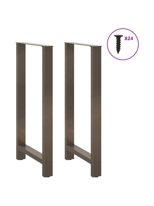 Baaripöydän jalat, luonnonvärinen teräs, 2 kpl, 60 x (110-111) cm, teräs