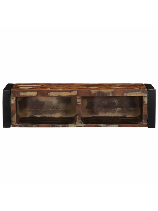 Tv kaappi monivärinen 80x30x25 cm massiivipuu kierrätetty