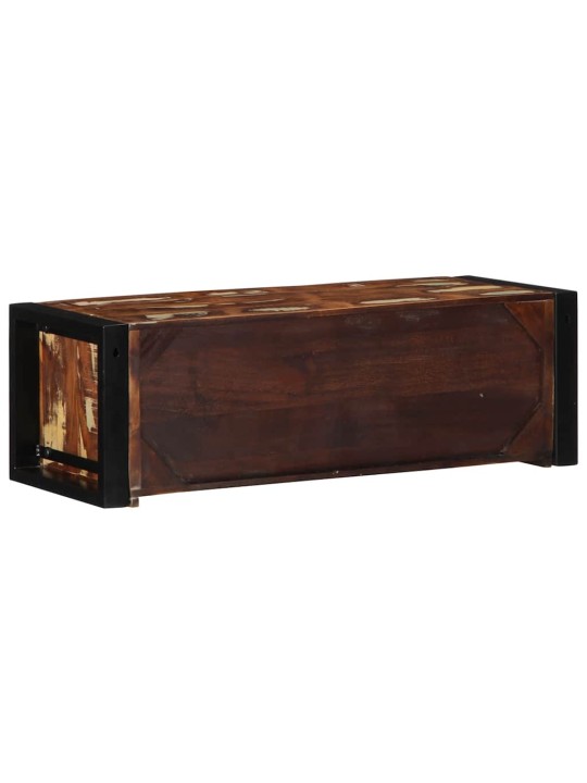 Tv kaappi monivärinen 80x30x25 cm massiivipuu kierrätetty