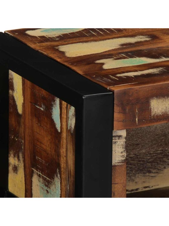 Tv kaappi monivärinen 80x30x25 cm massiivipuu kierrätetty