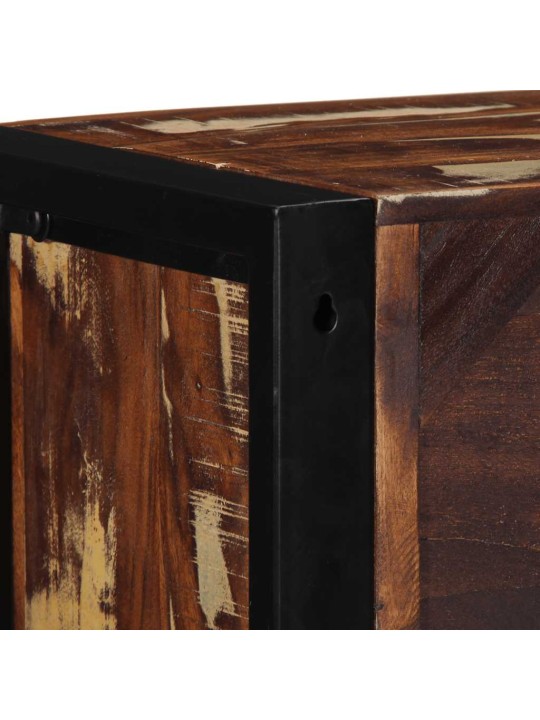 Tv kaappi monivärinen 80x30x25 cm massiivipuu kierrätetty
