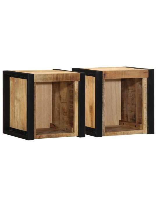 Yöpöytäkaapit 2 kpl 40x35x40 cm massiivipuuta mango
