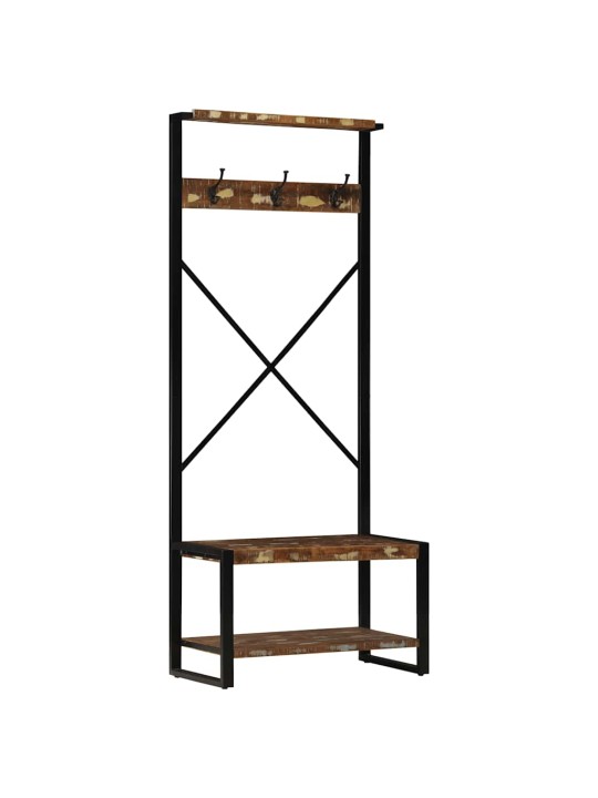 Vaateteline monivärinen 80x40x190 cm massiivipuu kierrätetty