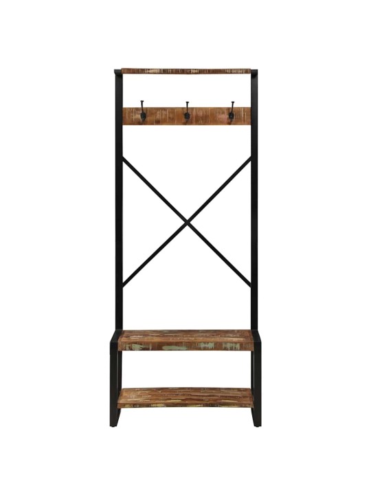 Vaateteline monivärinen 80x40x190 cm massiivipuu kierrätetty