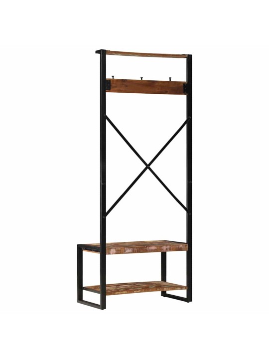 Vaateteline monivärinen 80x40x190 cm massiivipuu kierrätetty