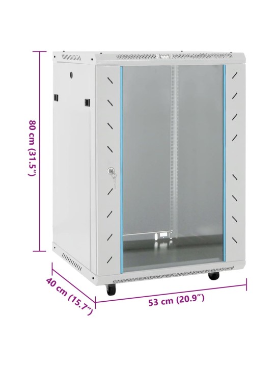 15U Verkkolaitekaappi 19" IP20 harmaa 53x40x80 cm