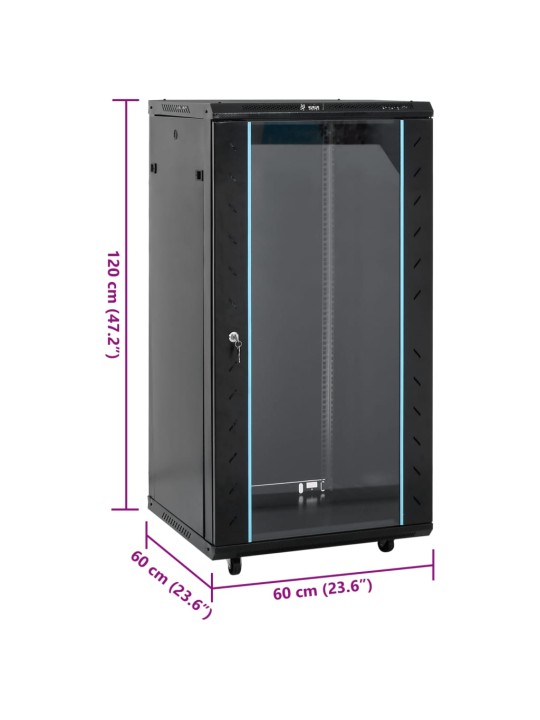 22u verkkolaitekaappi 19" ip20 musta 60x60x120 cm