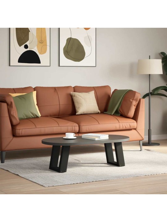 Sohvapöydän jalat u-muotoiset 2 kpl musta 30x(30-31) cm teräs