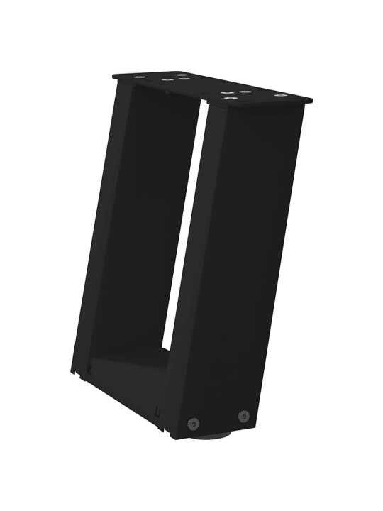 Sohvapöydän jalat u-muotoiset 2 kpl musta 30x(30-31) cm teräs