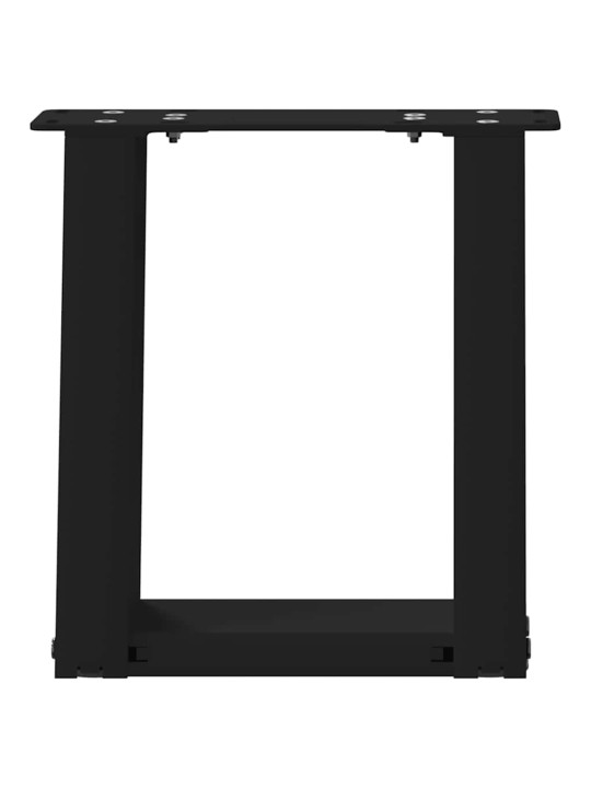 Sohvapöydän jalat u-muotoiset 2 kpl musta 30x(30-31) cm teräs