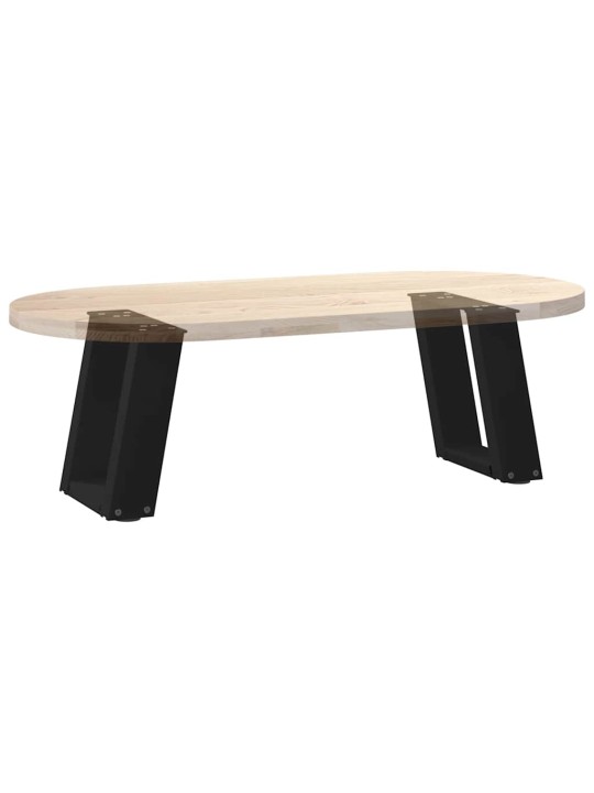 Sohvapöydän jalat u-muotoiset 2 kpl musta 30x(30-31) cm teräs