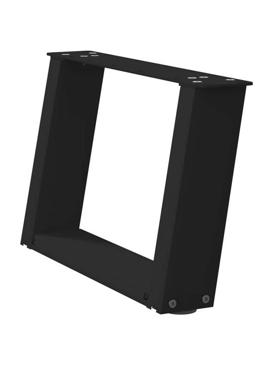 Sohvapöydän jalat u-muotoiset 2 kpl musta 40x(30-31) cm teräs