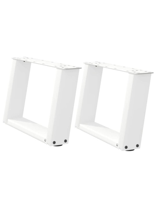 Sohvapöydän jalat u-muotoiset 2 kpl valkoinen 40x(30-31) cm teräs