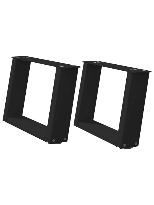 Sohvapöydän jalat u-muotoiset 2 kpl musta 50x(30-31) cm teräs
